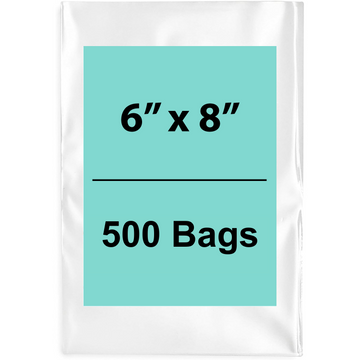 Clear Poly Bags 1.5 Mil 6" X 8" 500 Bags